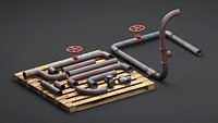 Modular Industrial Rusted Pipes Pack