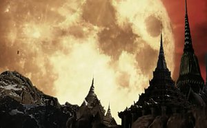 mountains moon 3d model