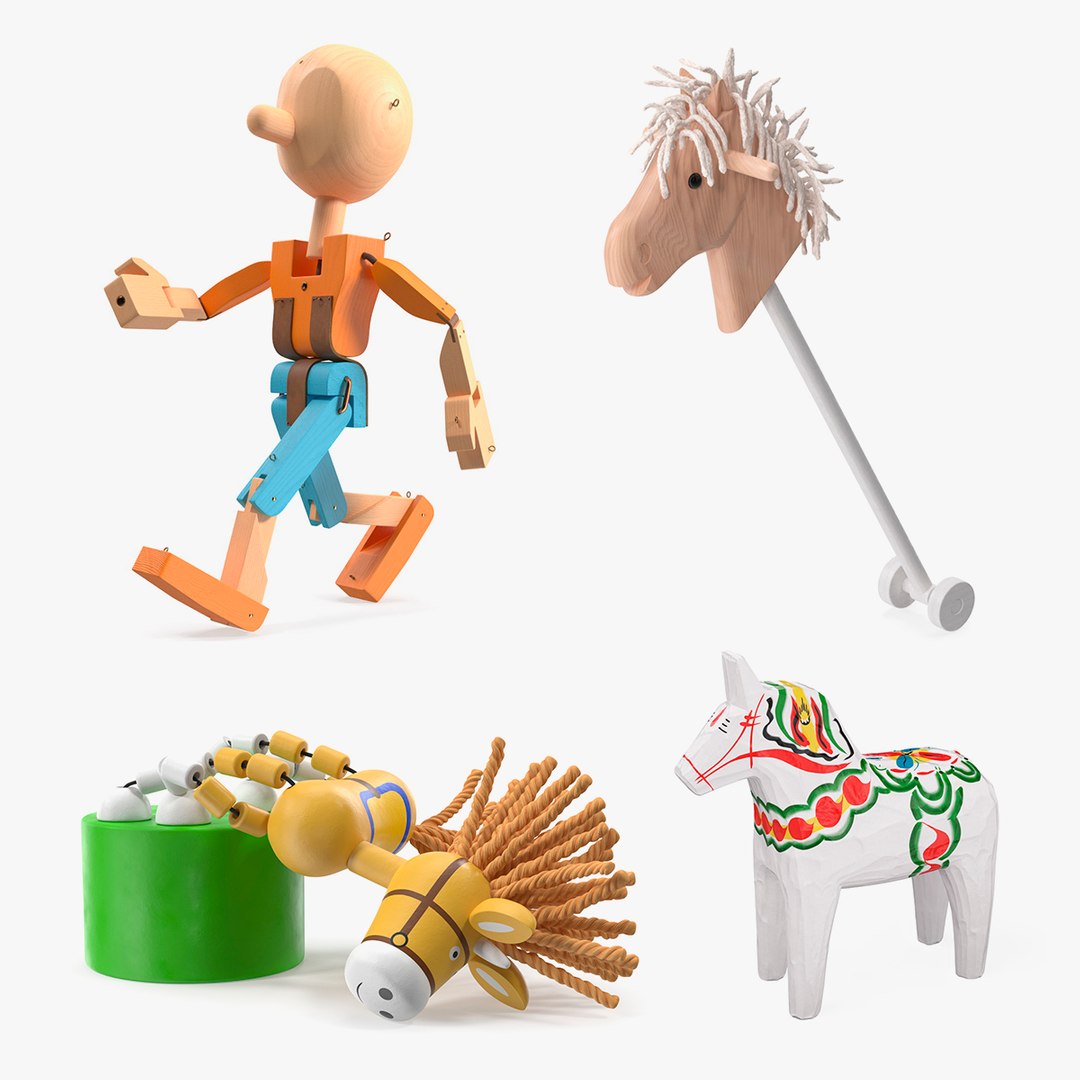 Wooden Toys Collection 10 3D model preview