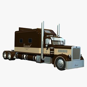 379 truck trailer 3d model