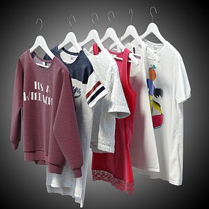 women clothing hangers 3d model