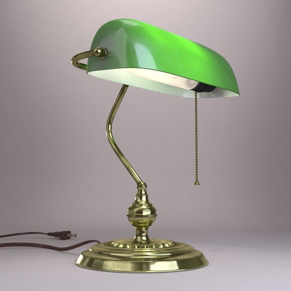 Old fashioned store green desk lamp