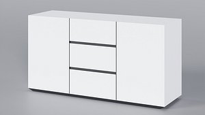 Low Poly White Dresser 3D Model StemCell UV 4K PBR Textures