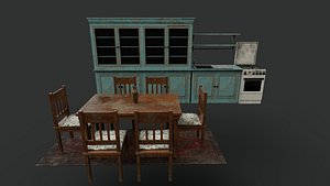 Old kitchen furniture 3D model