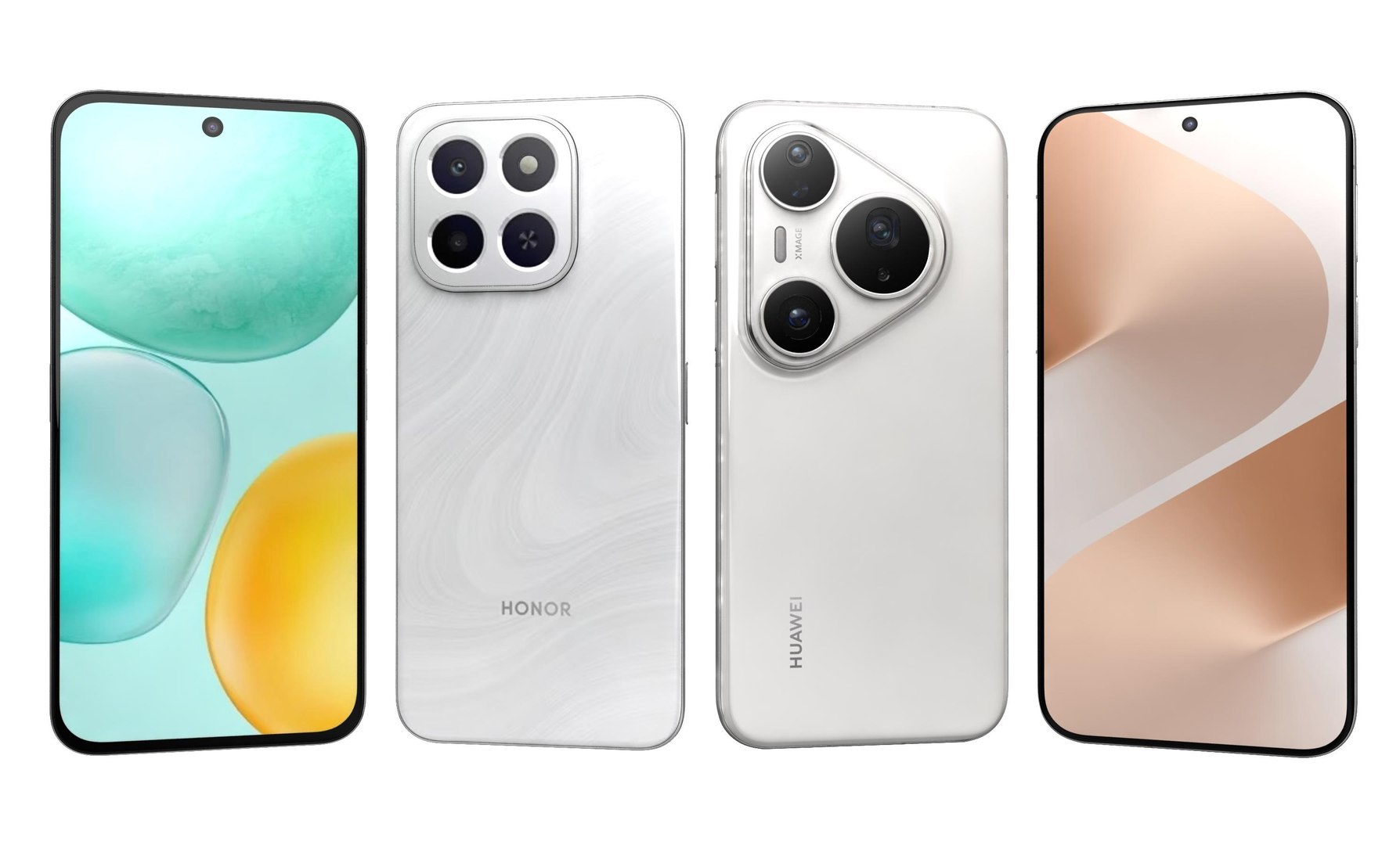 Honor X6c White And Huawei Pura 80 Pro White 3D Model - TurboSquid 