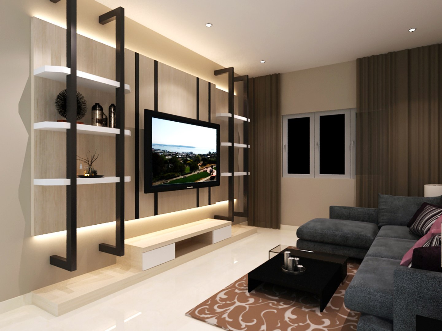 Living Hall 3d Model