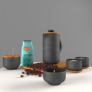 coffee table set scandinavian 3D model