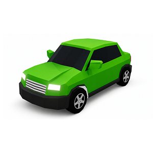 3D model Modern Low Poly Sedan Car