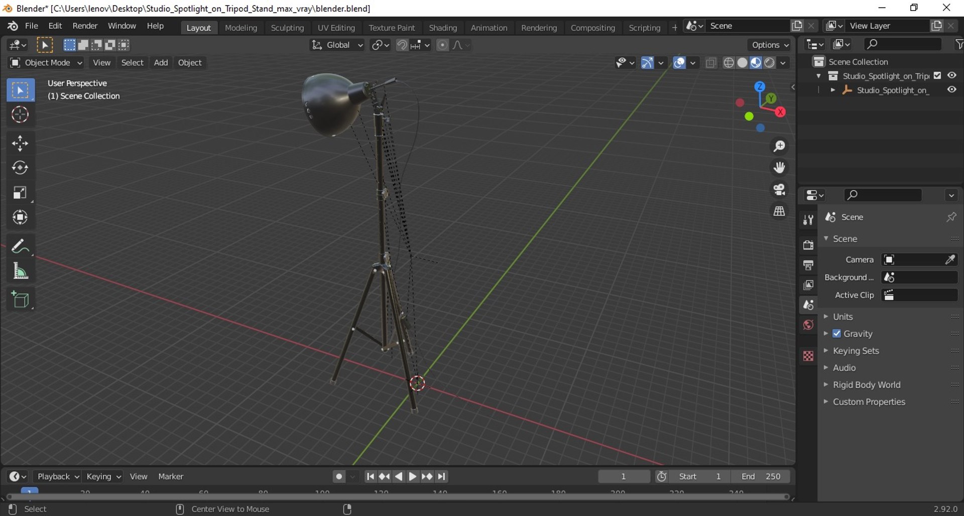 Studio Spotlight On Tripod Stand 3D Model - TurboSquid 2265162