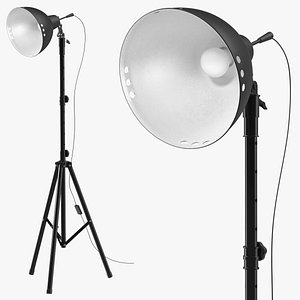 Studio Spotlight on Tripod Stand 3D model