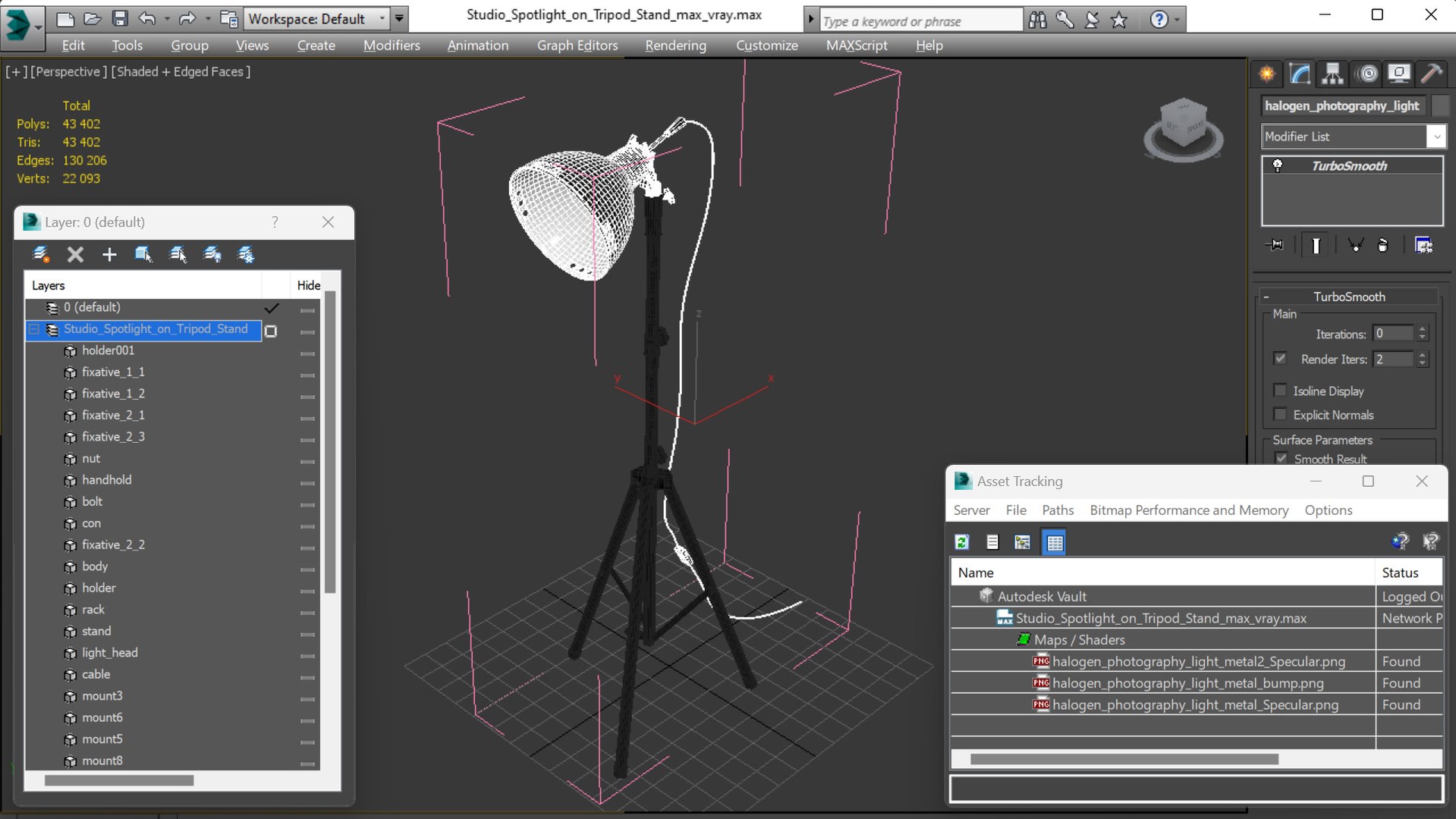 Studio Spotlight On Tripod Stand 3D Model - TurboSquid 2265162