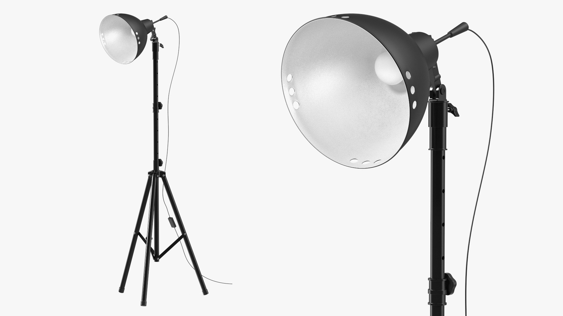 Studio Spotlight on Tripod Stand 3D model preview