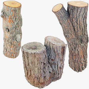 Logs and Stump Collection V2 3D model
