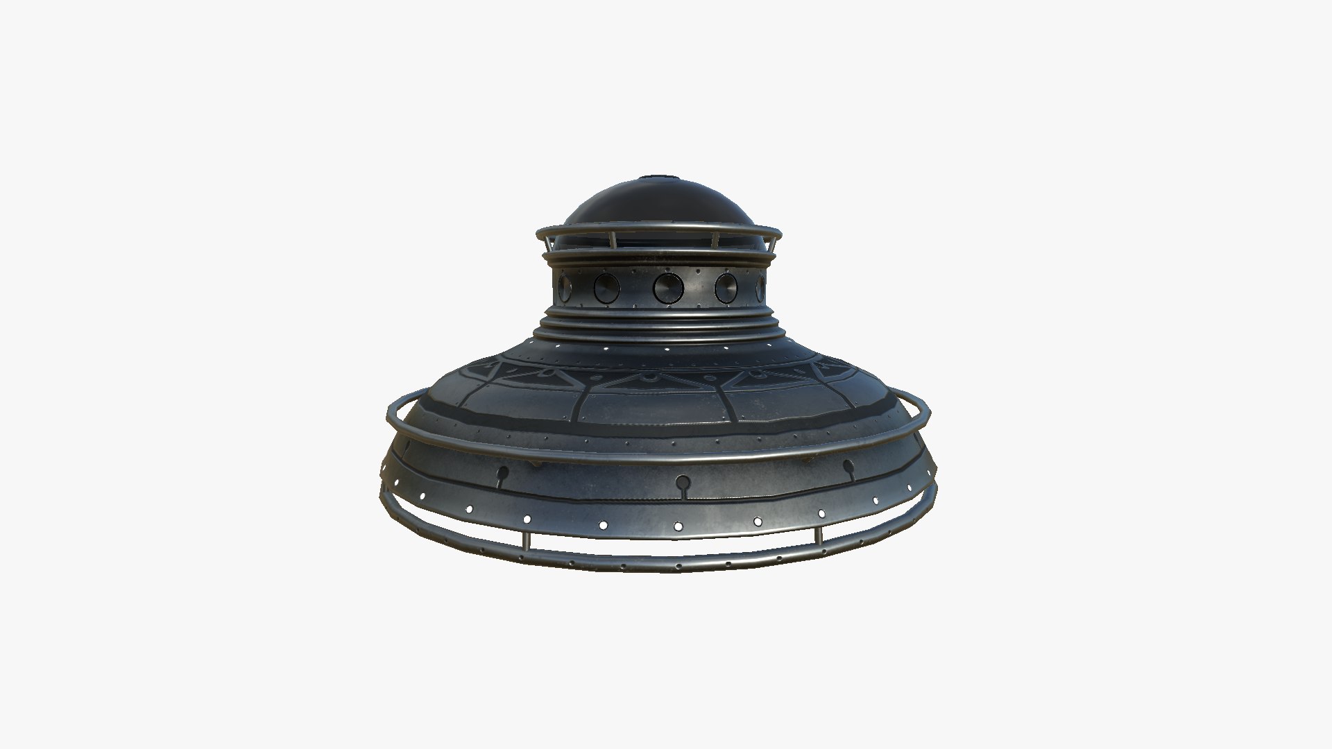 Alien Spaceship UFO F03 Dark Steel - Sci Fi Spacecraft Design model ...