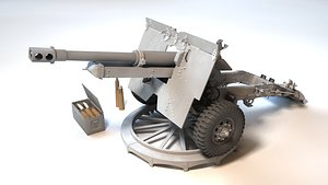 Ordnance QF 25-pounder howitzer 3D model