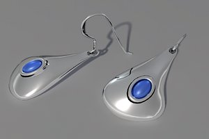 3d silver earrings