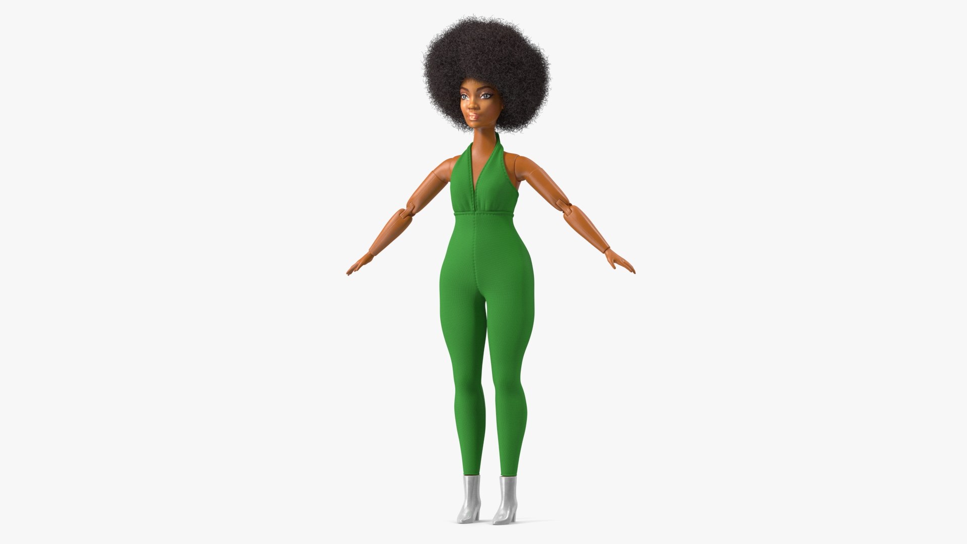 Toy Doll Figure Dressed Fur Rigged 3D model preview