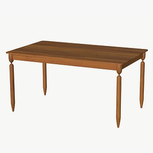 3D Dining Table Wooden Modern