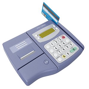 pos card reader machine 3d model