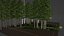 Modelo 3D de escena forestal volumétrica estilizada