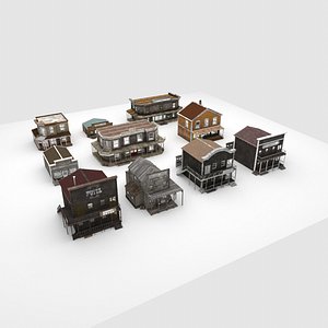 3D western house pack building