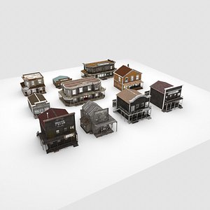 Lowpoly Western House Pack