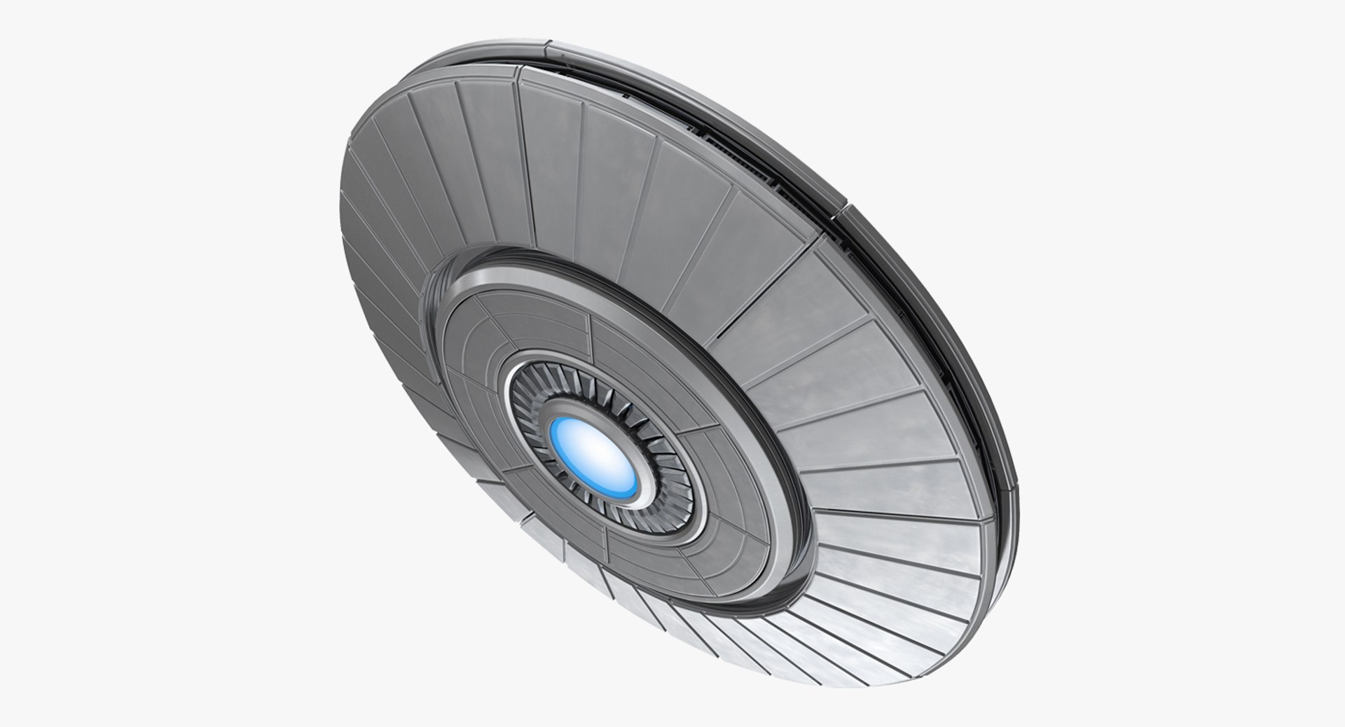 Ufo Classic Flying Saucer Rigged 3D Model 3D model preview