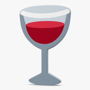 Wine Glass Emoji 3D model