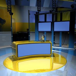 3d model virtual tv studio set