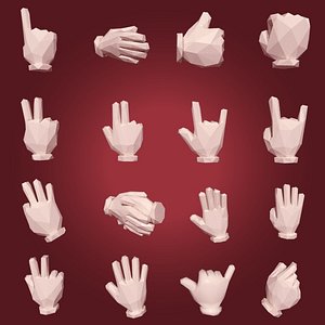 cartoon hands 3D model