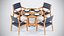 Maz table with 4 Maz Dining chairs with arms
