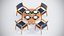 Maz table with 4 Maz Dining chairs with arms