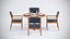 Maz table with 4 Maz Dining chairs with arms