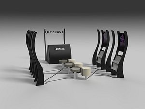 3D open kiosk stand