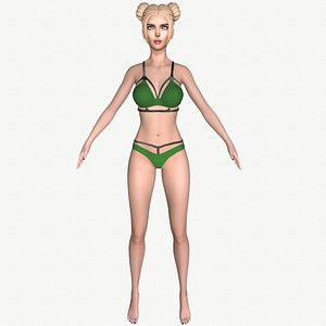ArtStation - Female Underwear Low-Poly Customized colors