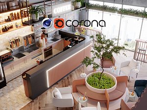 3D Cafe Design X for Cinema 4D and Corona Renderer