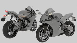 Sport Bike 3D Model High Detail