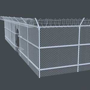 Modular Chain Link Fence High Poly