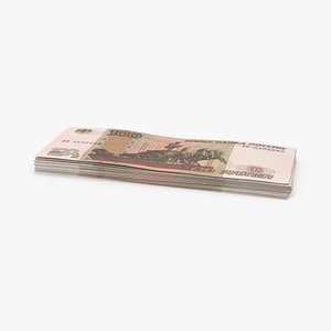100 Ruble note Stack