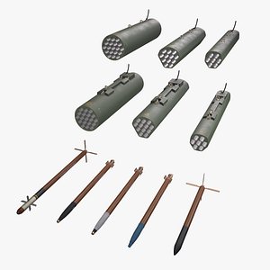 Thales FZ Rocket Launchers With Missiles Pack 3D Model Collection