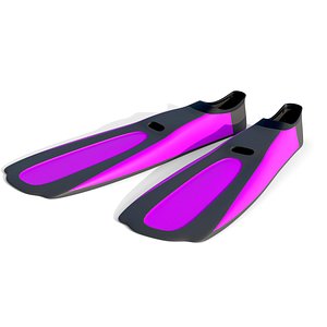 Dive Flippers Pink 3D