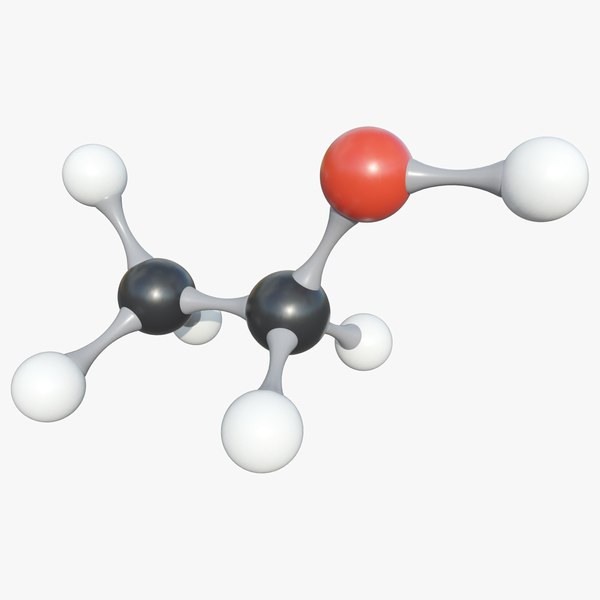 3D Ethanol Molecule With PBR 4K 8K