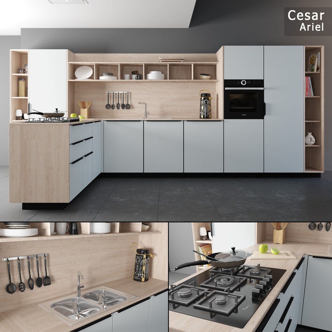 3D Model Kitchen Set Cesar Ariel - TurboSquid 1246623