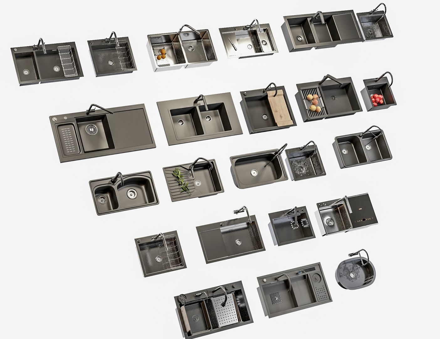 Kitchen Sinks Collection 3D Model - TurboSquid 2411380