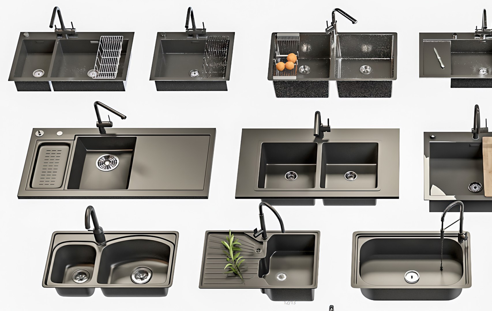 Kitchen Sinks Collection 3D Model - TurboSquid 2411380