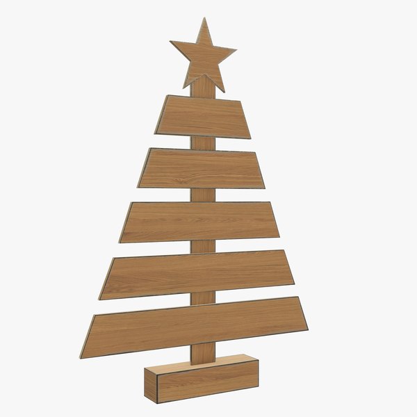 3D wooden christmas tree model