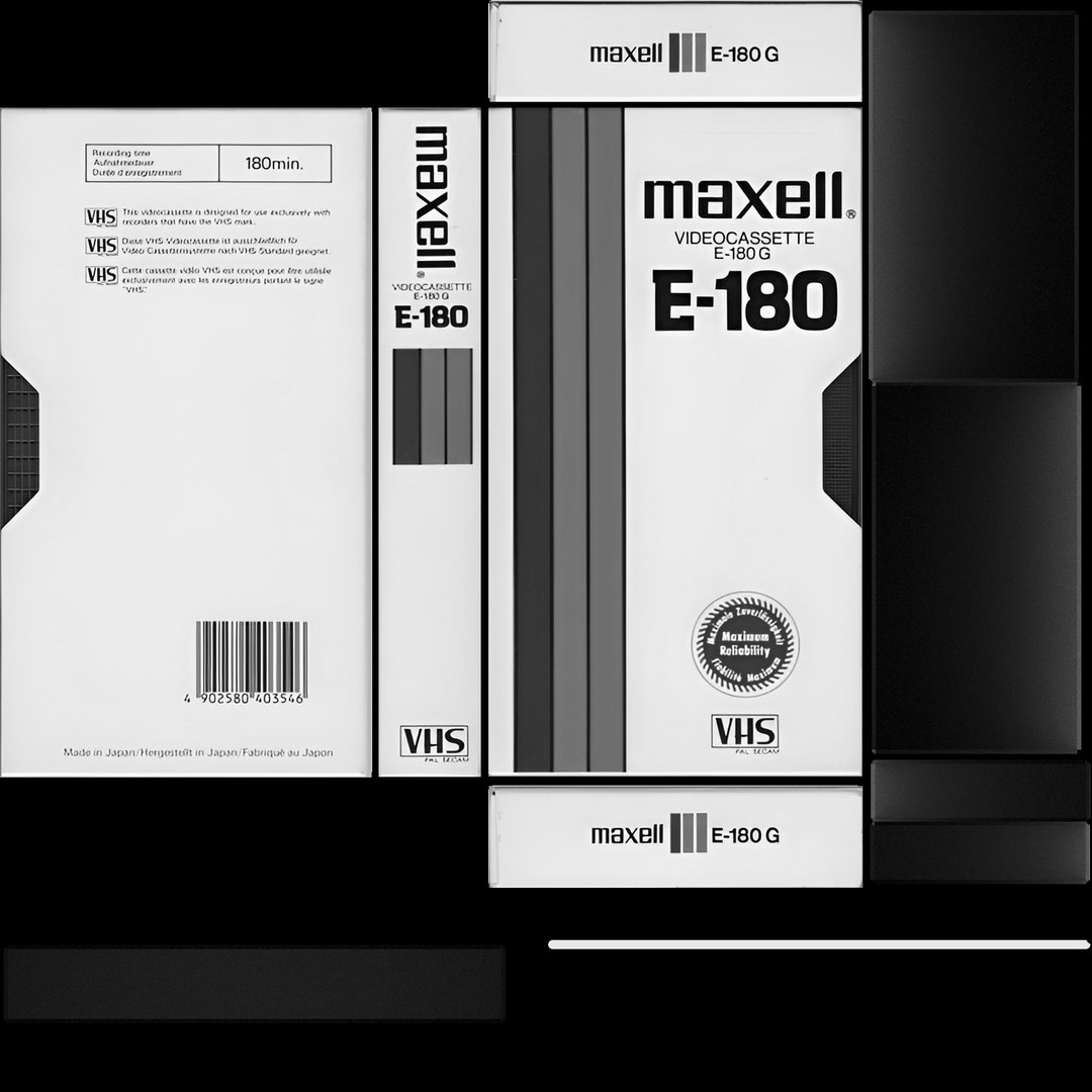 3D VHS Maxwell E-180 https://p.turbosquid.com/ts-thumb/az/nsfE8F/f9/maxwelle180_metalness/png/1789027103/1920x1080/fit_q87/4d8e0507eecbb2a4864edfeacc687479e1732026/maxwelle180_metalness.jpg