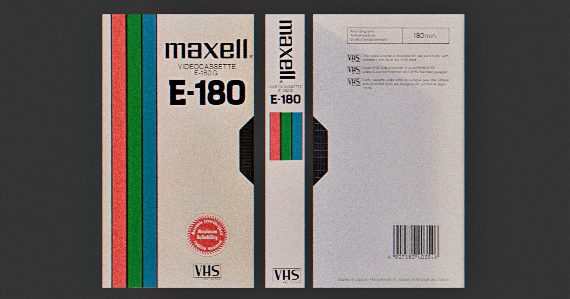 3D VHS Maxwell E-180 https://p.turbosquid.com/ts-thumb/az/nsfE8F/tU/preview3/png/1789027091/1920x1080/fit_q87/ef71ade21a52566e55b09be85fb3143764dcc7fc/preview3.jpg