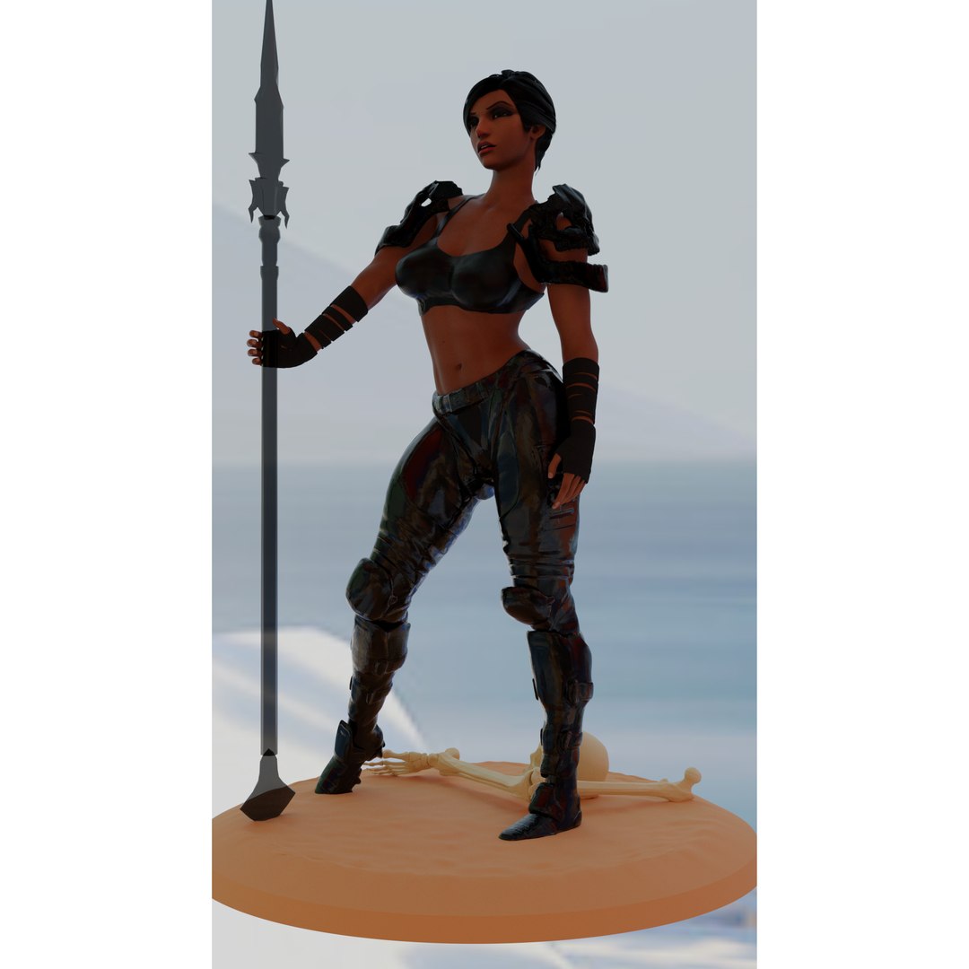 Fantasy Female Spear Warrior 3D Model - TurboSquid 2424182