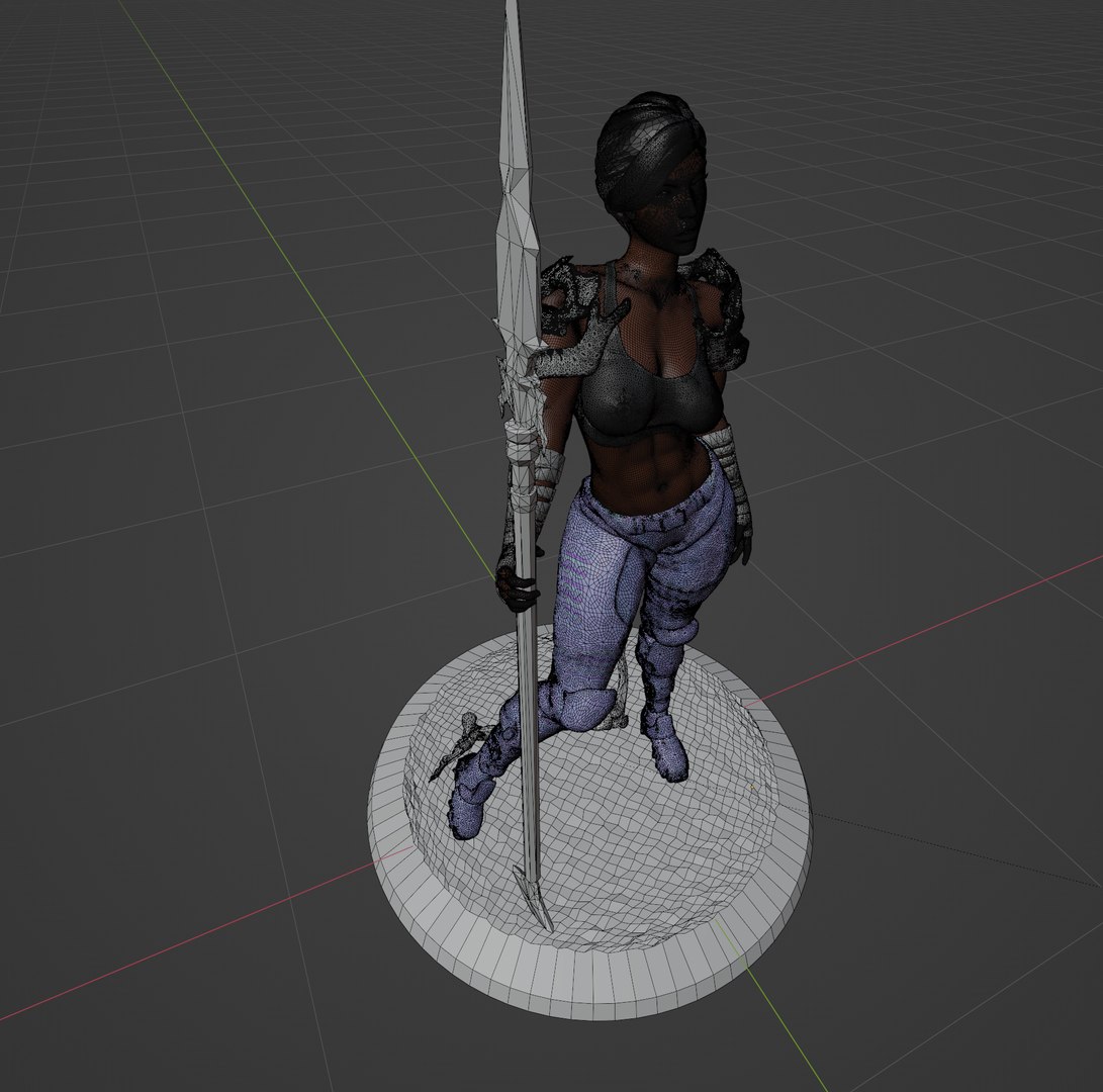 Fantasy Female Spear Warrior 3D Model - TurboSquid 2424182